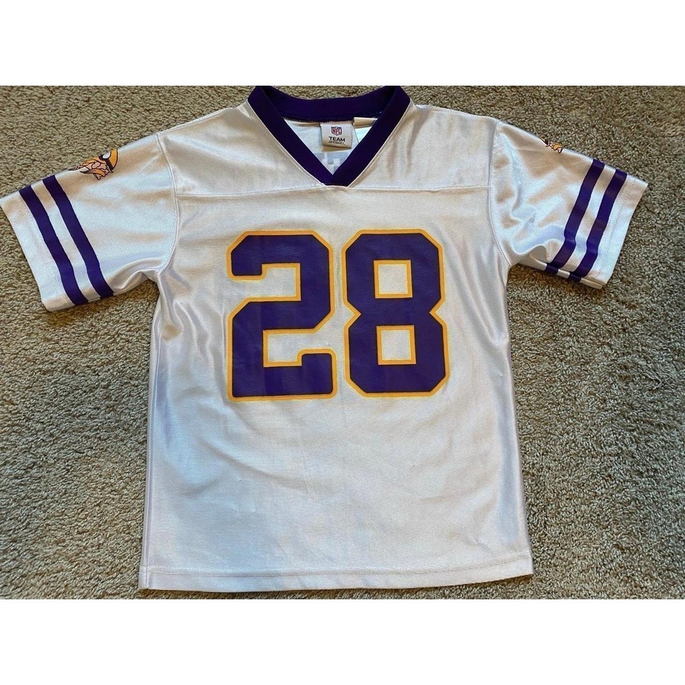 NFL Team Apparel Jersey Adrian Peterson 28 Vikings Large 10-12 MN Shirt Foot s58